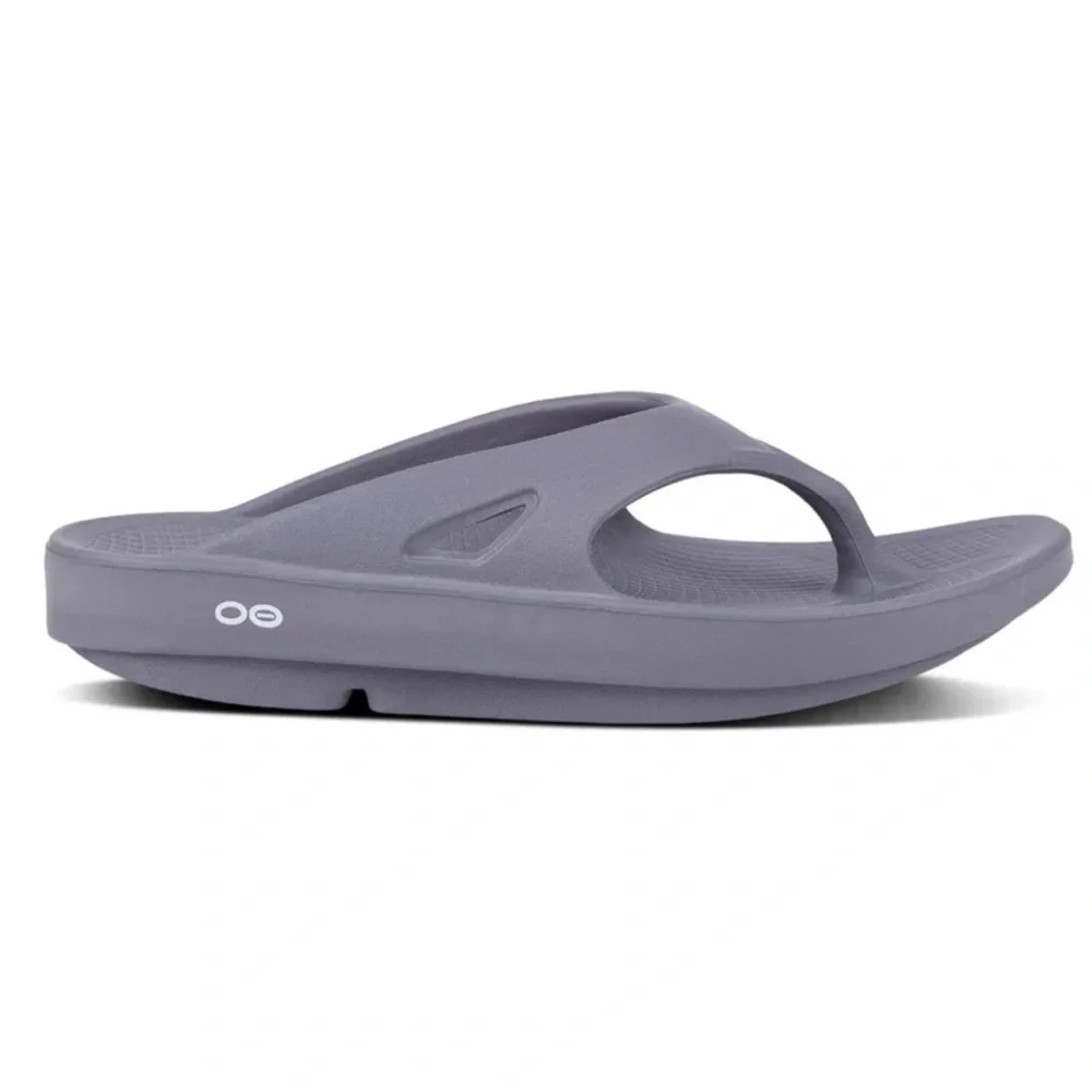 OOFOS OOriginal Thong Sandal in Slate Gray Purple M12 W14